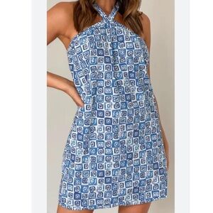 Girl and the Sun Geometric Mini Beach Dress, X-Small